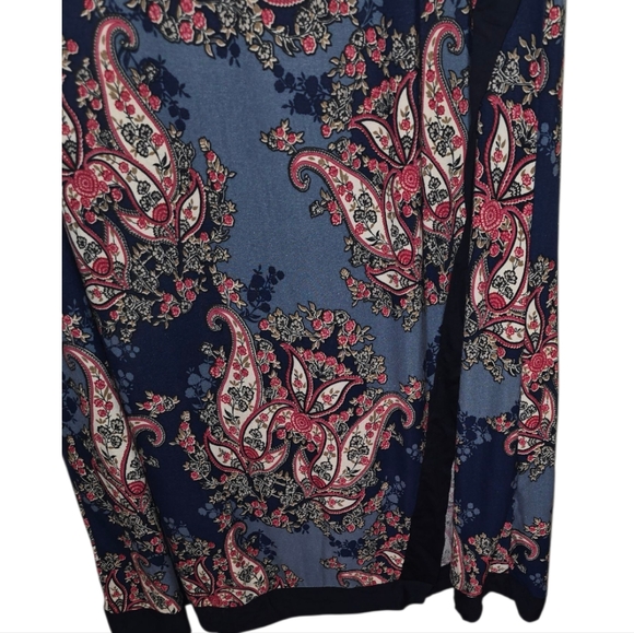 Gilli Super Soft Stretch Navy Pink Paisley Pencil‎ Maxi Skirt Plus Size 1X New! - Picture 4 of 8